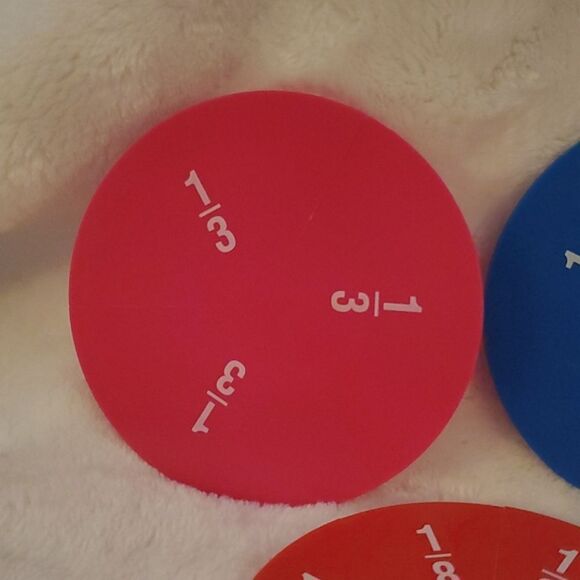 Fraction Plastic Discs Set of 6 Math Homeschool - Picture 2 of 8